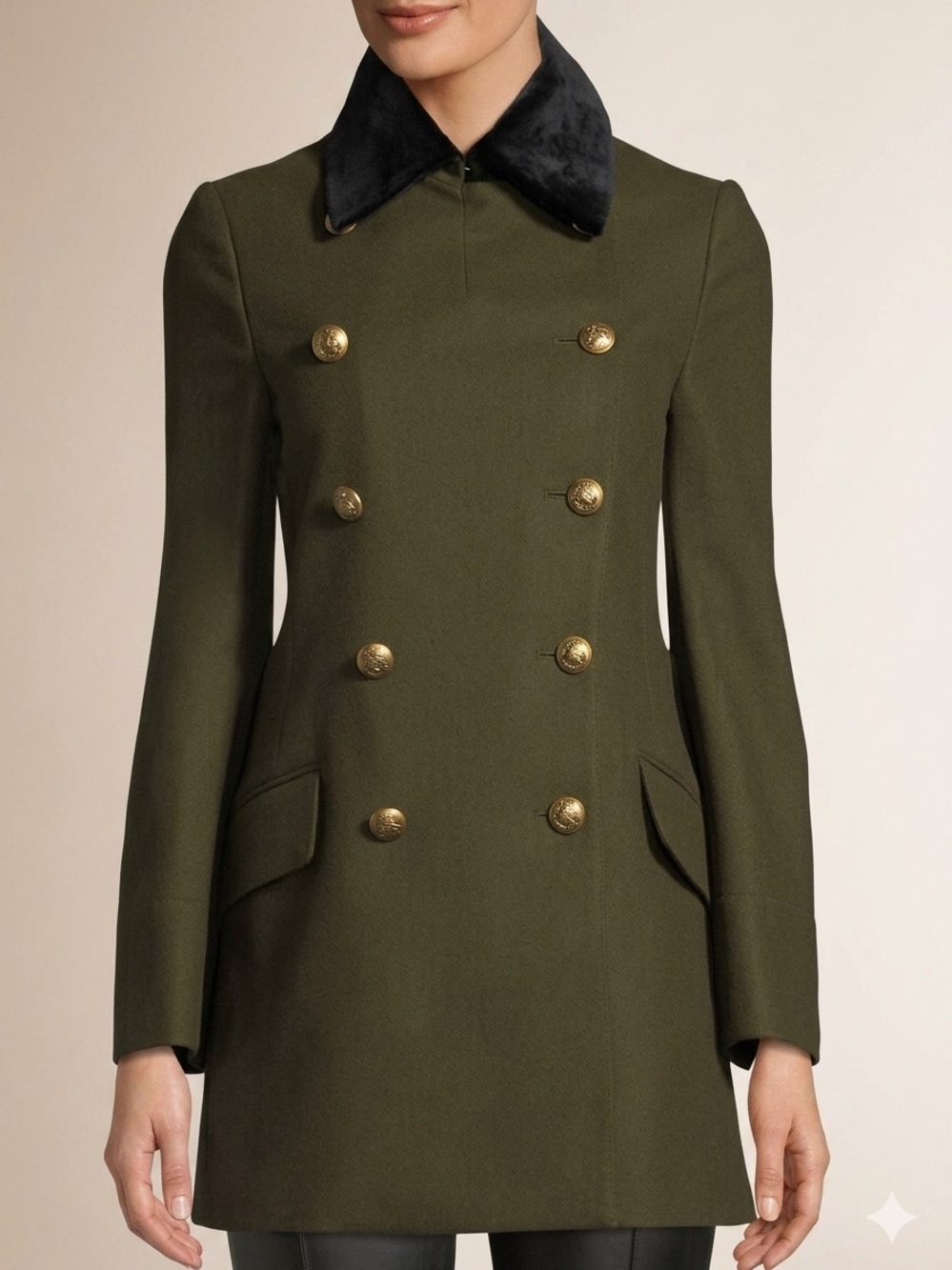 Burberry London "Kelson" Double-Breasted Military Coat - Women’s Large NWOT